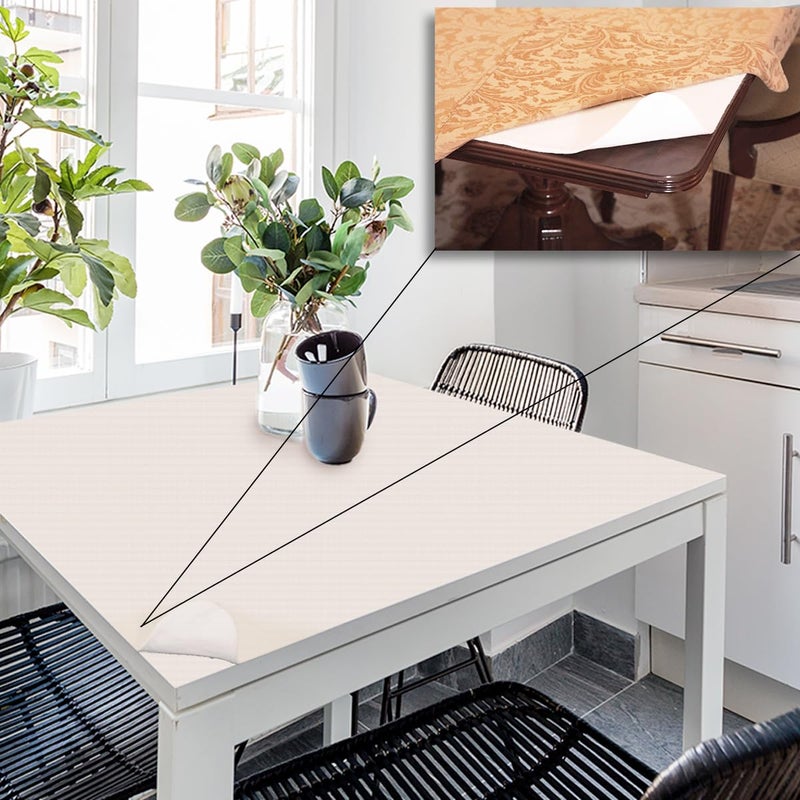 LAMINET - Deluxe Cushioned Heavy-Duty Table Pad Protector for Dining Room Table - 70" x 70" Square Waterproof Vinyl Table Padding Under Tablecloth Cover for Rectangular Square Tables - Image 3